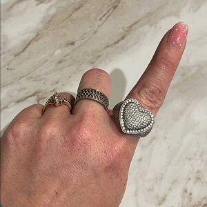 🥥HOLD🥥Sterling “Eternal Love Iced Out Heart” ring